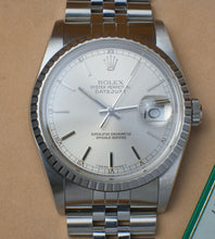 Afbeelding in Gallery-weergave laden, Rolex Datejust 16220 'Silver' 1989 (B+P) 'Like new/NOS'