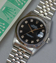 Afbeelding in Gallery-weergave laden, Rolex Datejust 16234 black diamond dial