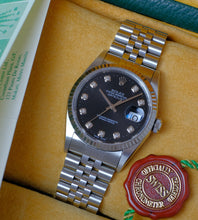 Afbeelding in Gallery-weergave laden, Rolex Datejust 16234 black diamond dial