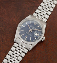 Afbeelding in Gallery-weergave laden, Rolex Datejust 1600 'Blue Pie-Pan Dial' (1966)