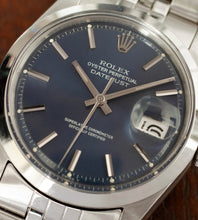 Afbeelding in Gallery-weergave laden, Rolex Datejust 1600 'Blue Pie-Pan Dial' (1966)