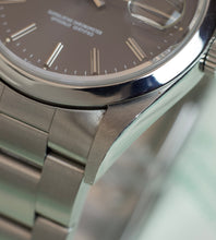 Afbeelding in Gallery-weergave laden, Rolex Date 15210 Slate Grey + Papers & Original Engine Turned Bezel (1995)