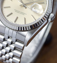 Load image into Gallery viewer, Rolex Datejust 16234 fluted bezel silver dial 1993
