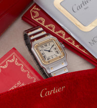 Afbeelding in Gallery-weergave laden, Cartier Santos Galbée 187901 + Box & Papers