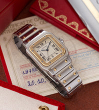Afbeelding in Gallery-weergave laden, Cartier Santos Galbée 187901 + Box & Papers