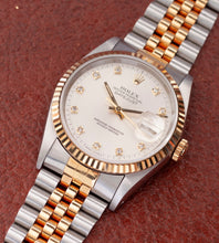 Afbeelding in Gallery-weergave laden, Rolex Datejust 16233 'Silver Diamond Dial' (1991)