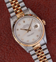 Afbeelding in Gallery-weergave laden, Rolex Datejust 16233 'Silver Diamond Dial' (1991)