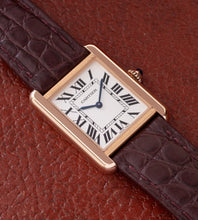 Afbeelding in Gallery-weergave laden, Cartier Tank Solo 'Small' Rose Gold 3168 + Box & Papers (2019)