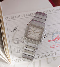 Afbeelding in Gallery-weergave laden, Cartier Santos Galbée 2319 'Guilloché dial' Box + Papers (1999)