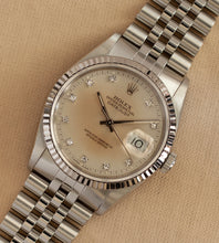 Afbeelding in Gallery-weergave laden, Rolex Datejust 16234 'Silver / Cream Diamond Dial' (1990)