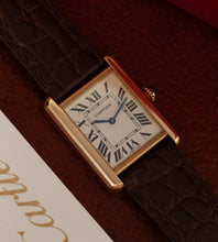 Afbeelding in Gallery-weergave laden, Cartier Tank Solo 'Small' 3168 + Box & Papers / Brown Strap (2014)