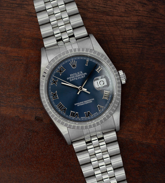 Rolex Datejust 16220 'Blue Applied Roman Dial' (2000/2001)