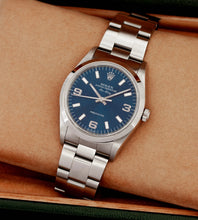 Afbeelding in Gallery-weergave laden, Rolex Air-King 14000 'Blue Dial' + Box & Booklets (1997/1998)