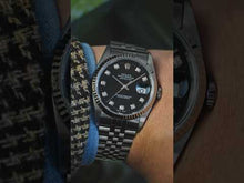 Video laden en afspelen in Gallery-weergave, Rolex Datejust 16234 'Black Diamond' 1994 (B+P) Rolex Service