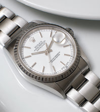 Afbeelding in Gallery-weergave laden, Rolex Datejust 16220 Porcelain Dial 1999