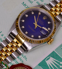 Afbeelding in Gallery-weergave laden, Rolex Datejust 16233 Vignette Dial 1995 + Papers