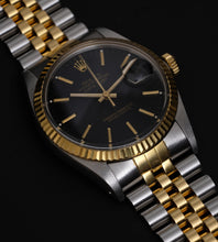 Afbeelding in Gallery-weergave laden, Rolex Datejust 16013 Black Tapestry Dial 1987