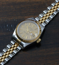Afbeelding in Gallery-weergave laden, Rolex Lady-Datejust 69173 'Champagne Tapestry Dial' 1991