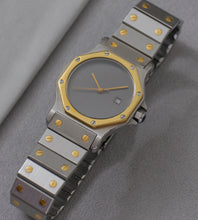 Afbeelding in Gallery-weergave laden, Cartier Santos Octagon 2965 'Slate Grey / Ghost Dial'