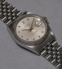 Afbeelding in Gallery-weergave laden, Rolex Datejust 16234 ''Silver Diamond Dial'' 1990