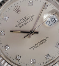 Afbeelding in Gallery-weergave laden, Rolex Datejust 16234 ''Silver Diamond Dial'' 1990