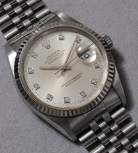 Afbeelding in Gallery-weergave laden, Rolex Datejust 16234 ''Silver Diamond Dial'' 1990