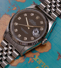 Load image into Gallery viewer, Rolex Datejust 16234 Black Diamond Dial 1996 (Box + Papers)