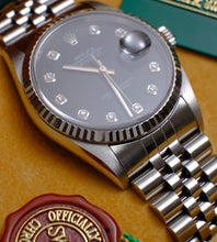 Load image into Gallery viewer, Rolex Datejust 16234 Black Diamond Dial 1996 (Box + Papers)