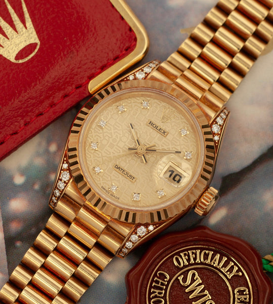 Rolex Lady-Datejust 69238 '18K Gold / Diamond Jubilee Dial /  Box + Papers / 1995'