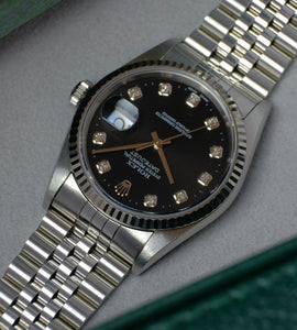 Rolex Datejust 16234 black diamond dial