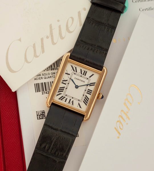 Cartier Tank Solo 'Large' 2742 / Full-Set / 2010 / Wempe Battery
