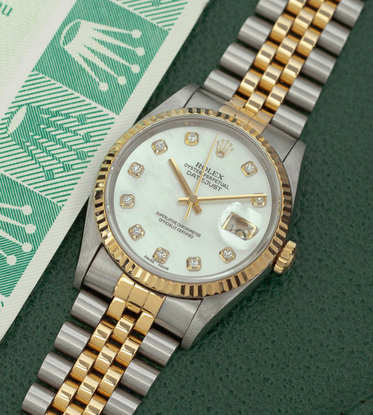 Rolex Datejust 16233 'MOP Dial' + Box & Papers (2001)