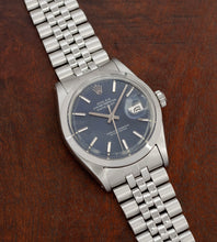 Afbeelding in Gallery-weergave laden, Rolex Datejust 1600 'Blue Pie-Pan Dial' (1966)

