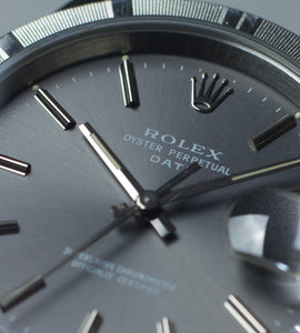 Rolex Date 15210 Slate Grey + Papers 1995 & Smooth Bezel (1995)
