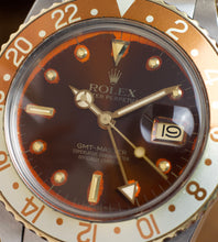 Afbeelding in Gallery-weergave laden, Rolex GMT-Master 16753 Root Beer Nipple Dial Lava 
