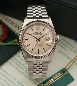 Rolex Datejust 16234 'Silver dial' + Box & Papers (1997)