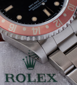 Rolex GMT-Master II Pepsi + Coke Inlay 'Cream Patina' 1990