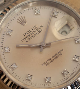 Rolex Datejust 16234 'Silver / Cream Diamond Dial' (1990)