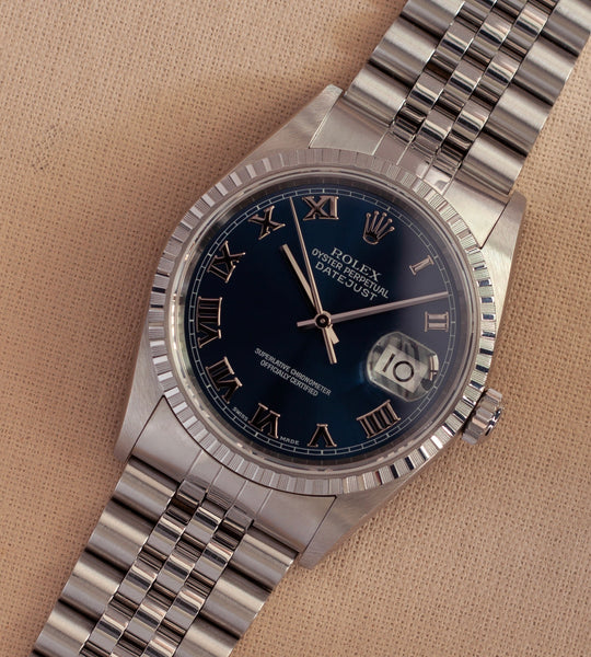 Rolex Datejust 16220 'Blue Applied Roman Dial' (2000/2001)