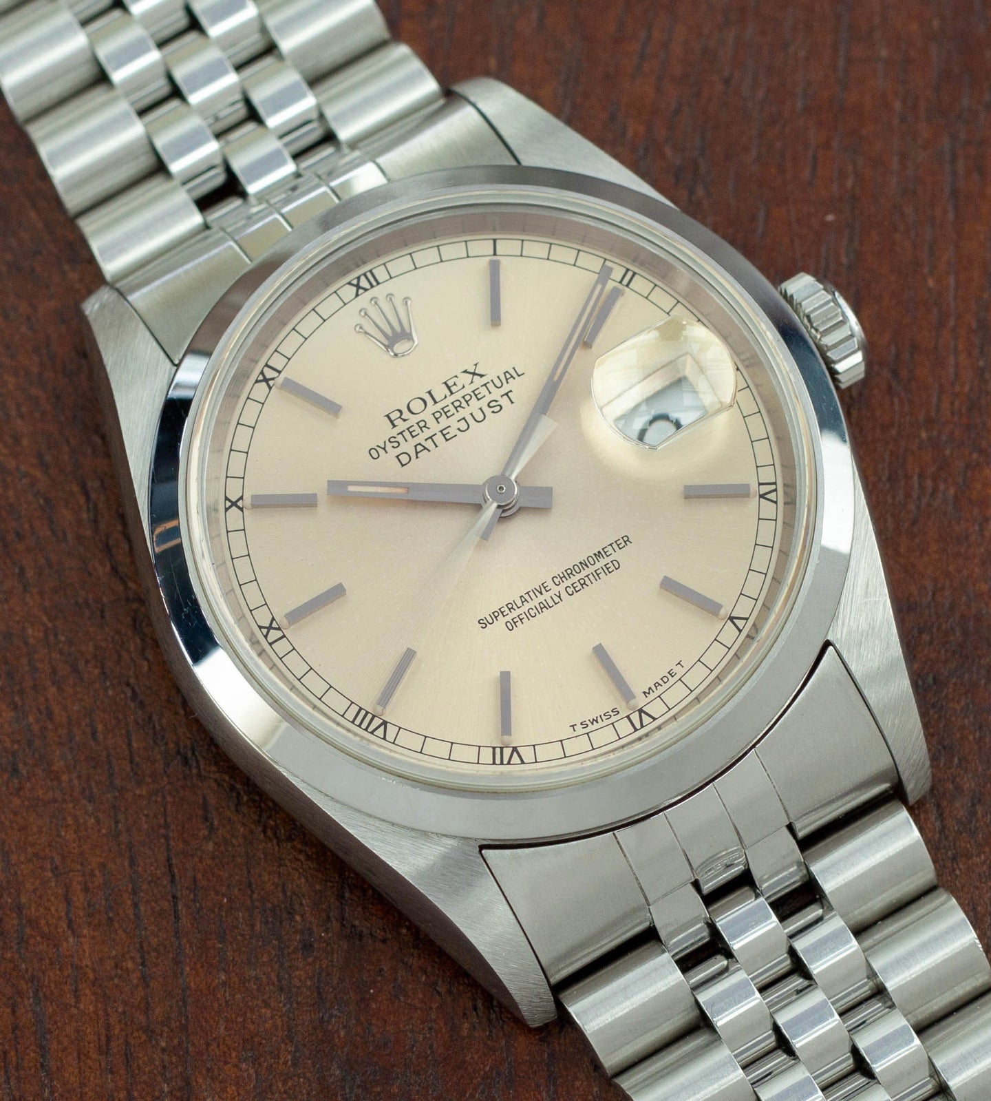 Rolex Datejust 16200 'Silver Patina Dial + Box & Papers (1995)