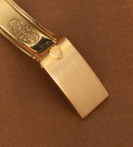 Rolex Oyster Perpetual 6748 'White Buckley Dial / 18K Gold / Riveted Oyster' (1978)