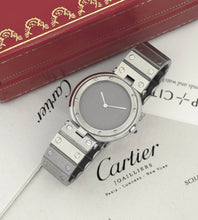 Load image into Gallery viewer, Cartier Santos Vendôme 8192 &#39;Grey / Ghost Dial + 2025 Cartier Service Papers &amp; Box&#39;
