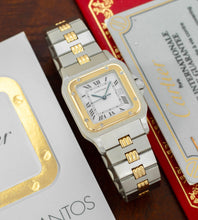 Load image into Gallery viewer, Cartier Santos Carrée 2961 'Godron Bracelet' + Box &amp; Warranty Papers

