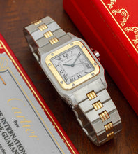 Load image into Gallery viewer, Cartier Santos Carrée 2961 'Godron Bracelet' + Box &amp; Warranty Papers
