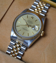 Load image into Gallery viewer, Rolex Datejust 16233 &#39;Champagne&#39; Box + Papers 1990
