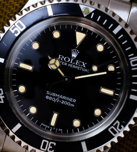 Rolex Submariner 5513 + Box 1984 (White gold markers)