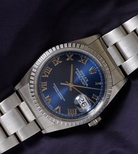 Rolex Datejust 16220 Blue Applied Roman Dial from 1999