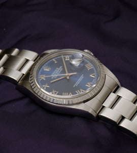 Rolex Datejust 16220 Blue Applied Roman Dial from 1999