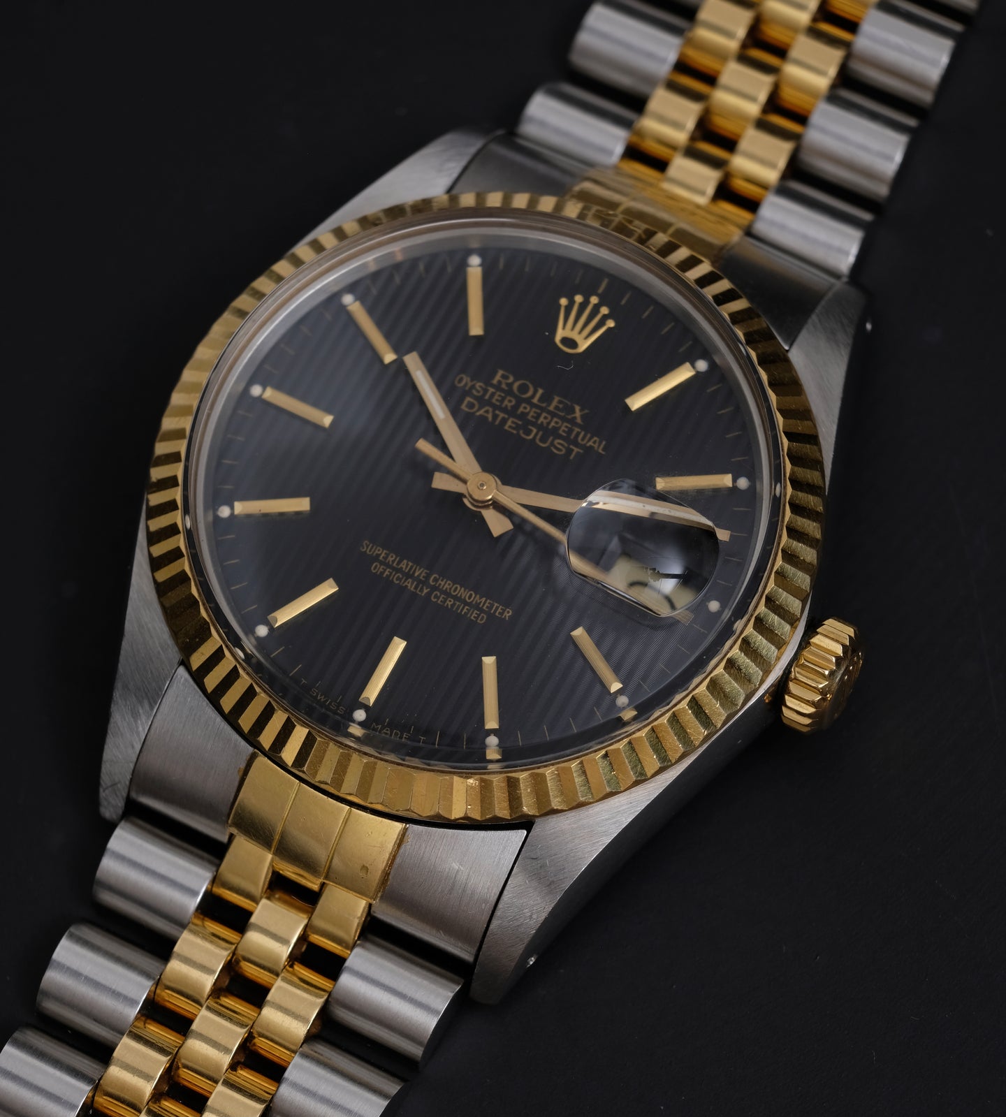 Rolex Datejust 16013 Black Tapestry Dial 1987
