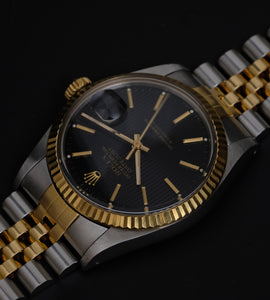 Rolex Datejust 16013 Black Tapestry Dial 1987